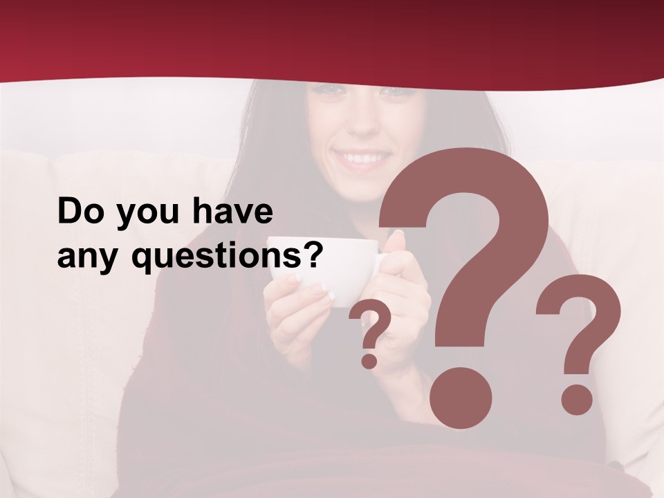 A Woman Sitting On A Couch Holding A Cup Of Coffee PowerPoint Template