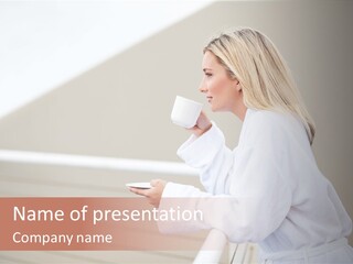 Beauty Bathrobe Tea PowerPoint Template