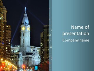 Evening Financial District America PowerPoint Template
