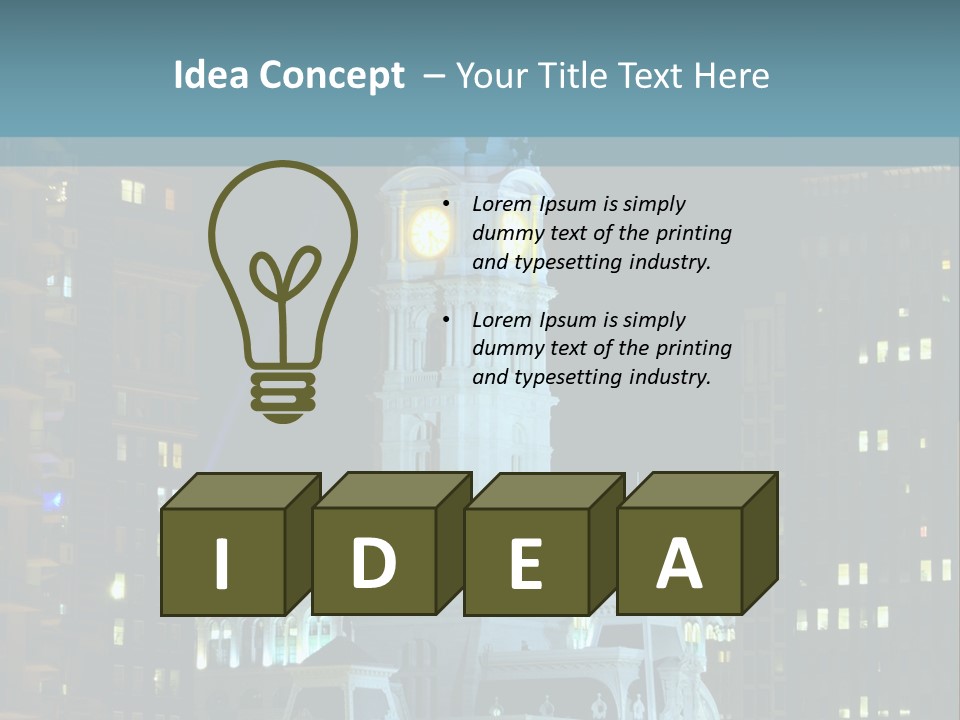 Evening Financial District America PowerPoint Template