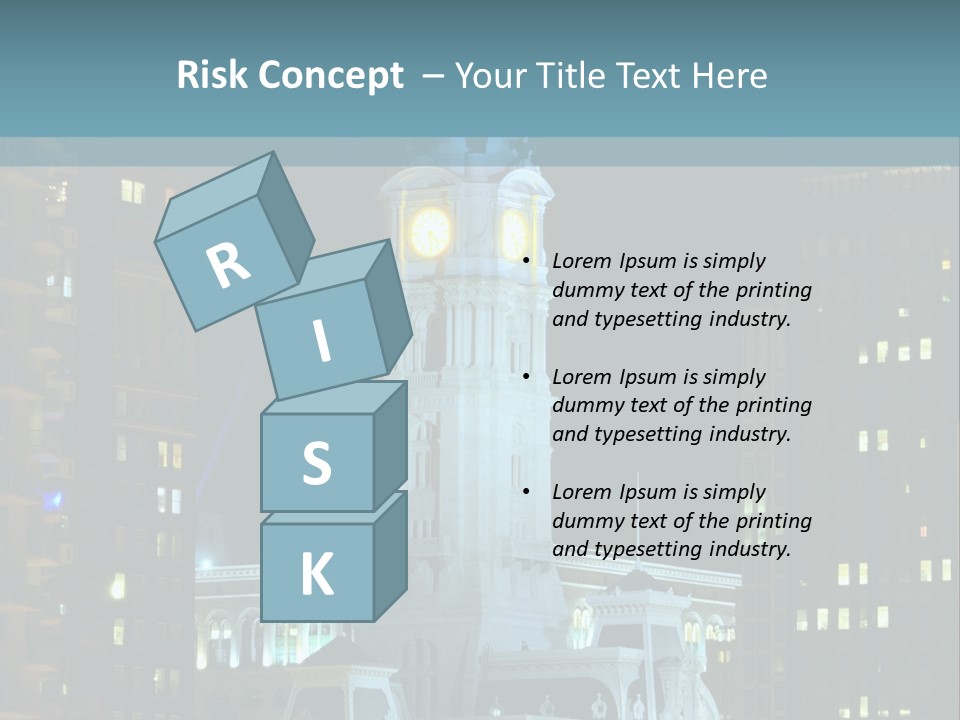 Evening Financial District America PowerPoint Template