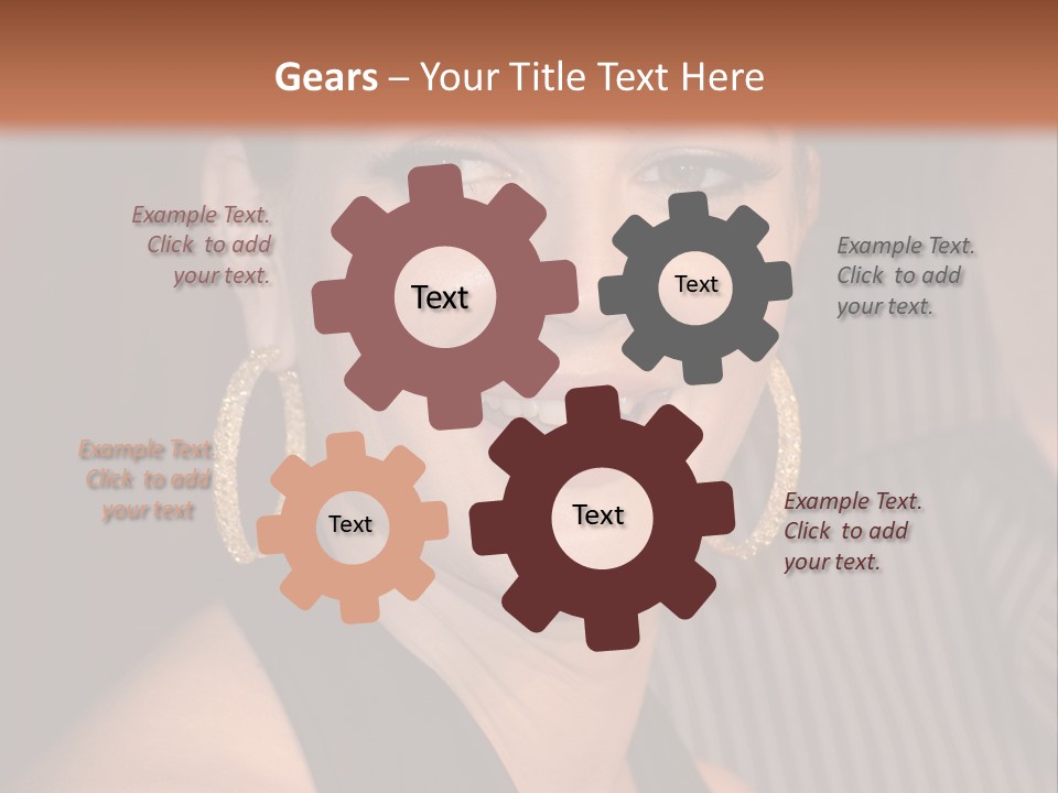 Black Dress Star Earrings PowerPoint Template