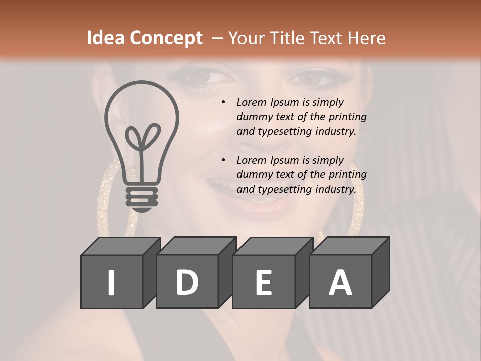 Black Dress Star Earrings PowerPoint Template