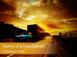 Heavy Red Trucking PowerPoint Template