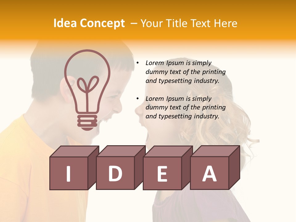 Lips Child Fight PowerPoint Template