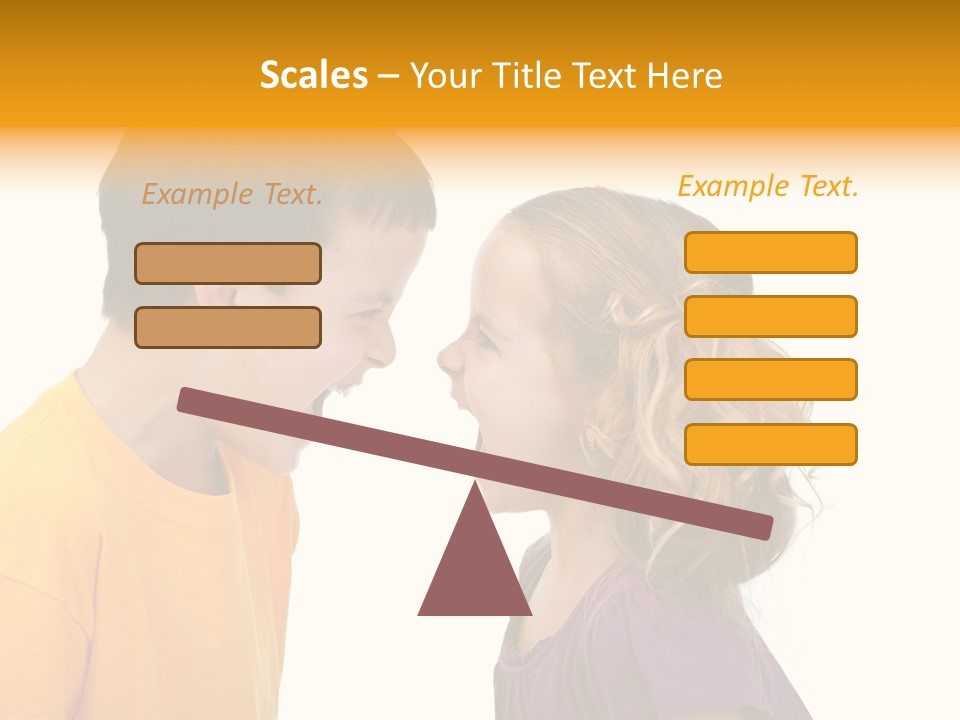 Lips Child Fight PowerPoint Template