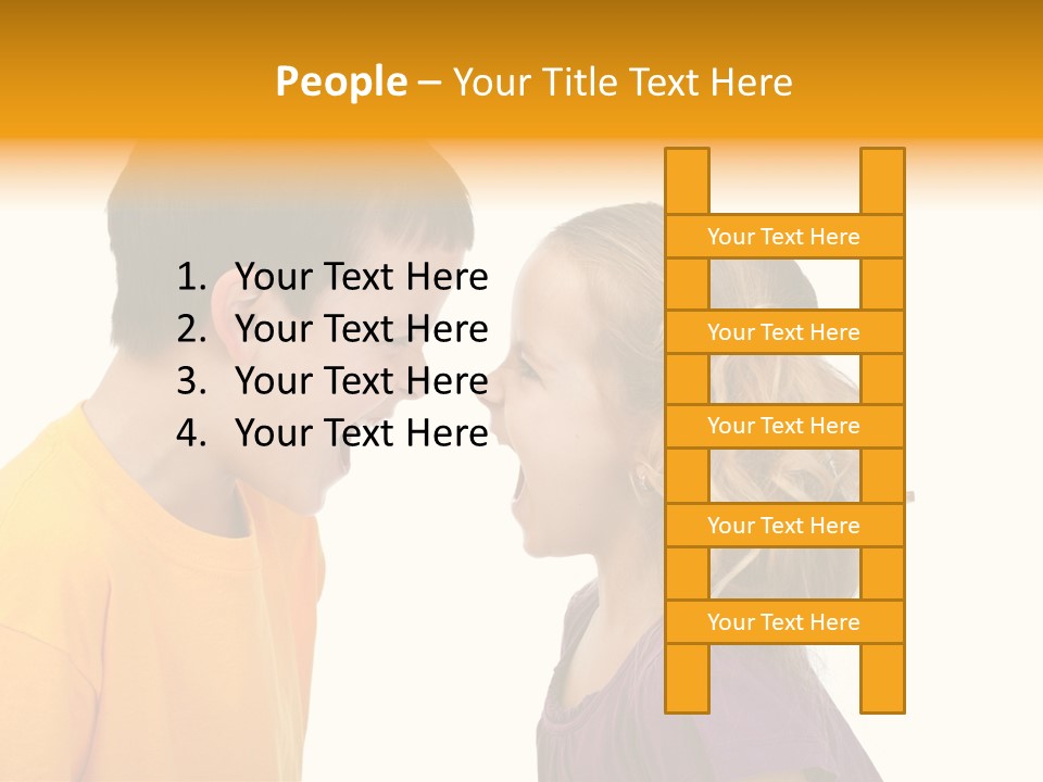 Lips Child Fight PowerPoint Template