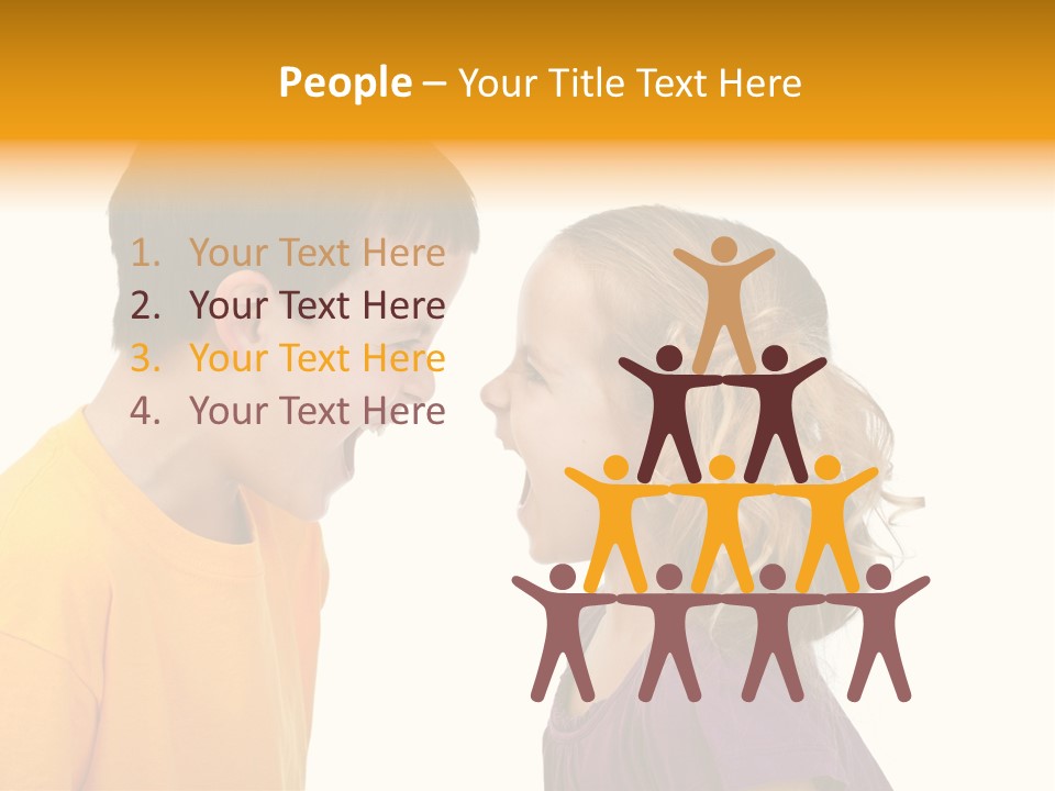 Lips Child Fight PowerPoint Template