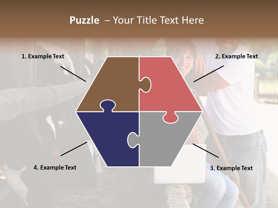 Couple Cattle Saw Dust PowerPoint Template