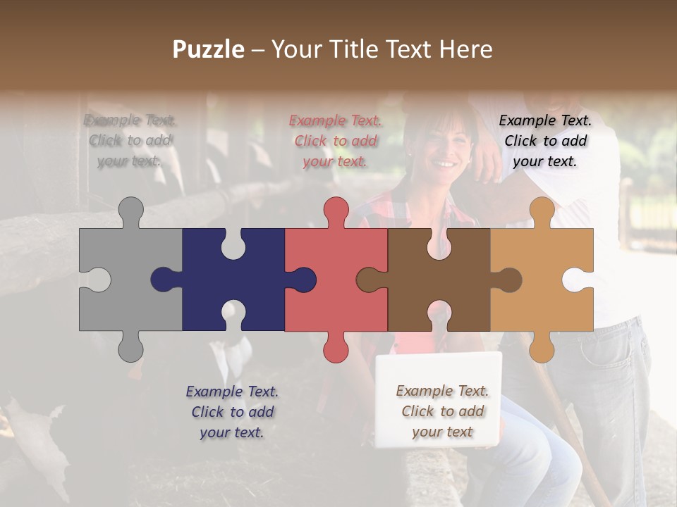 Couple Cattle Saw Dust PowerPoint Template