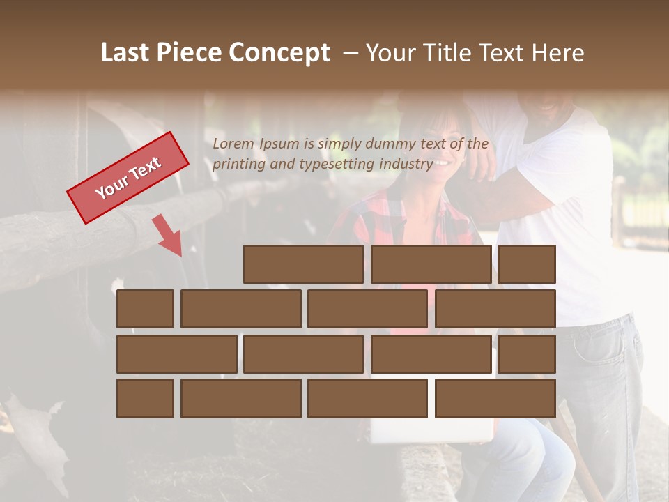 Couple Cattle Saw Dust PowerPoint Template