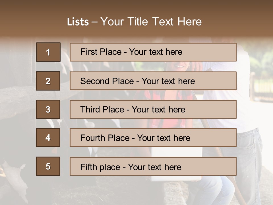 Couple Cattle Saw Dust PowerPoint Template