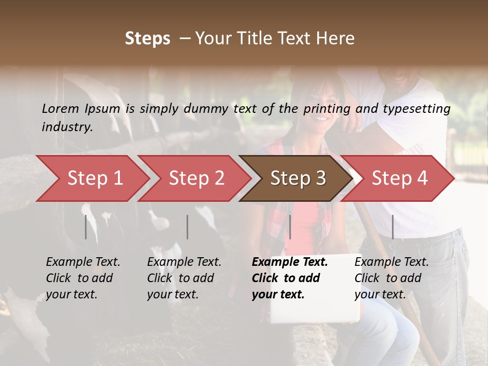 Couple Cattle Saw Dust PowerPoint Template