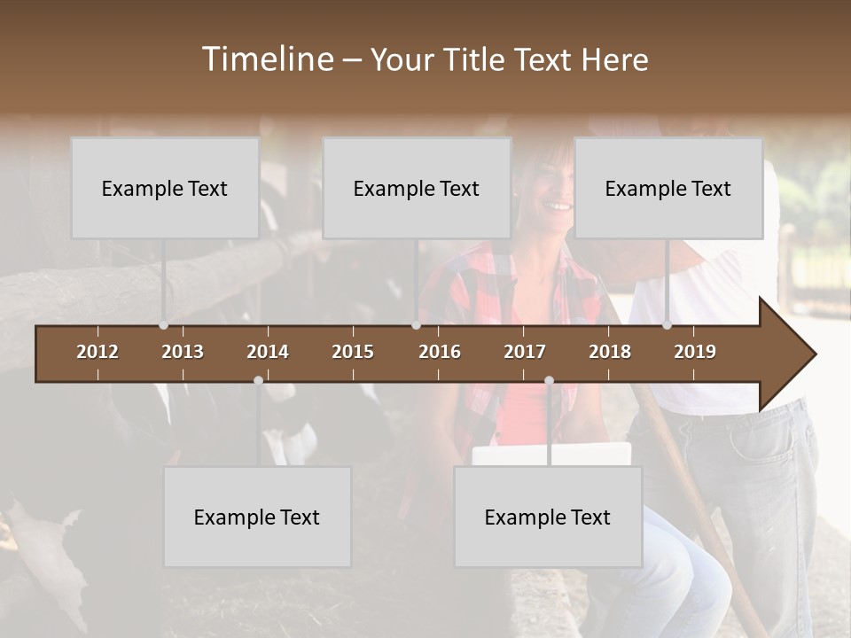 Couple Cattle Saw Dust PowerPoint Template