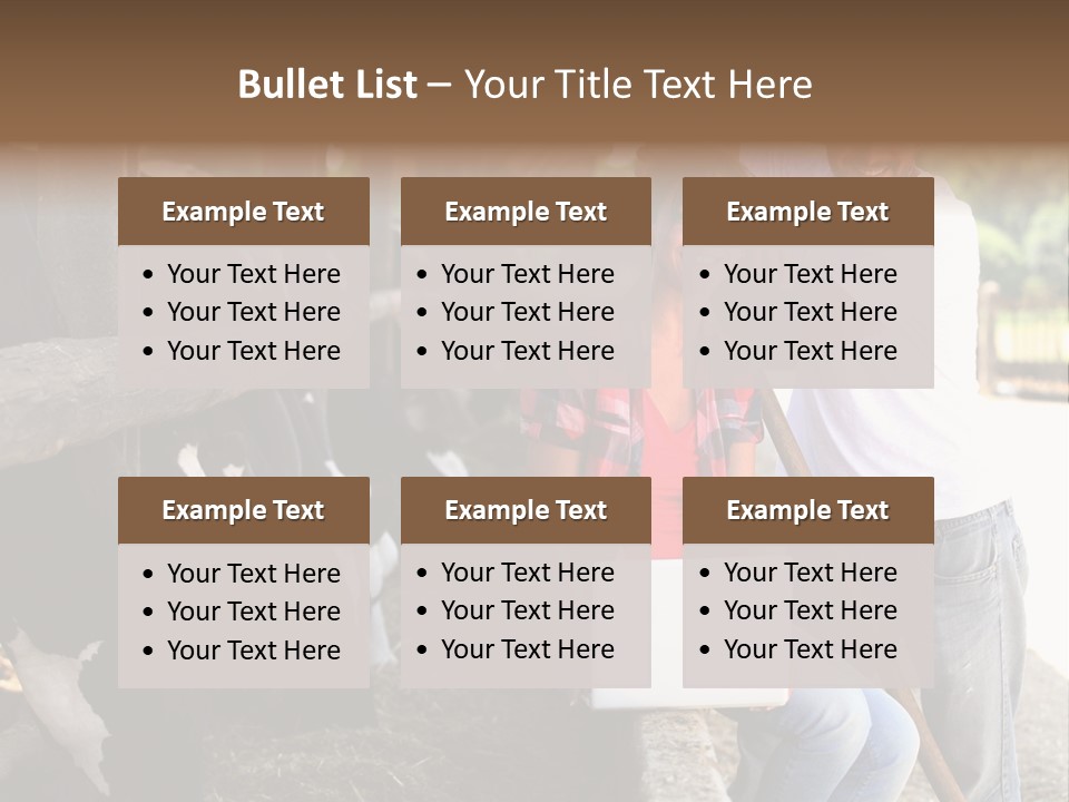 Couple Cattle Saw Dust PowerPoint Template