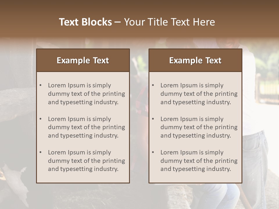 Couple Cattle Saw Dust PowerPoint Template
