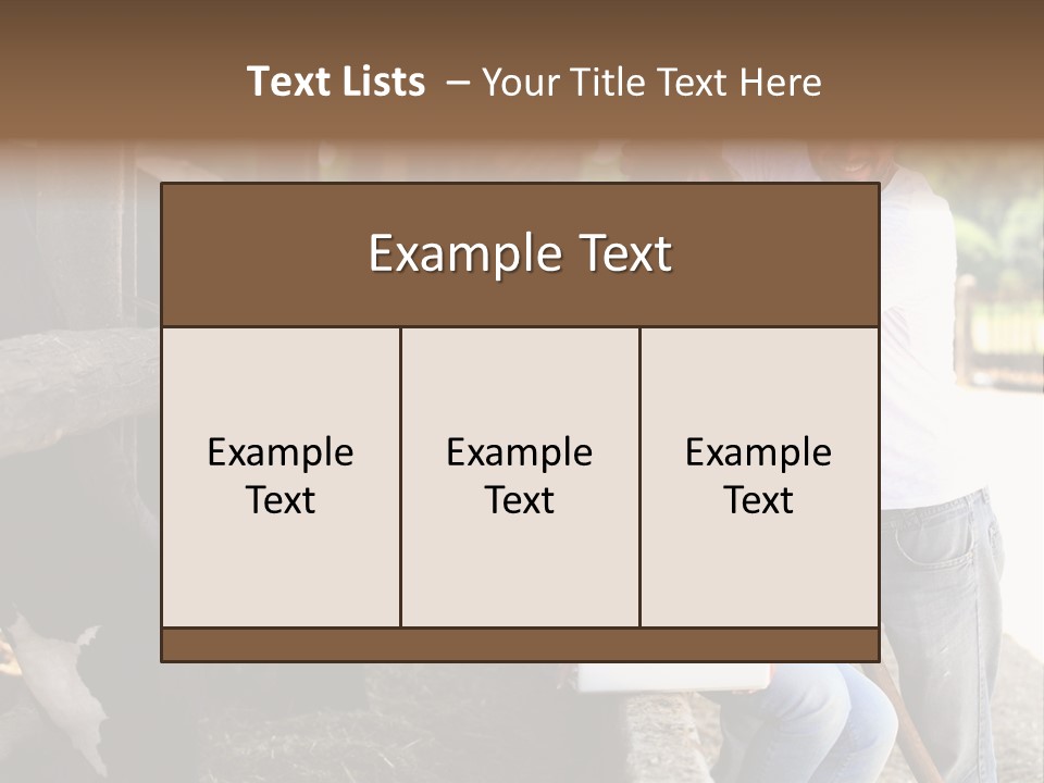 Couple Cattle Saw Dust PowerPoint Template