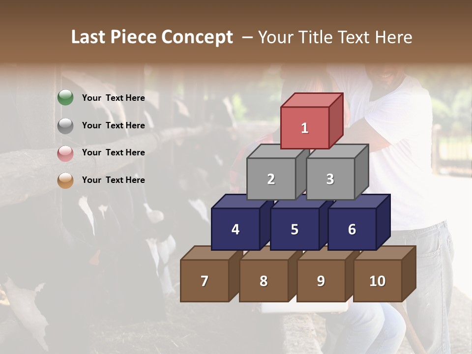 Couple Cattle Saw Dust PowerPoint Template