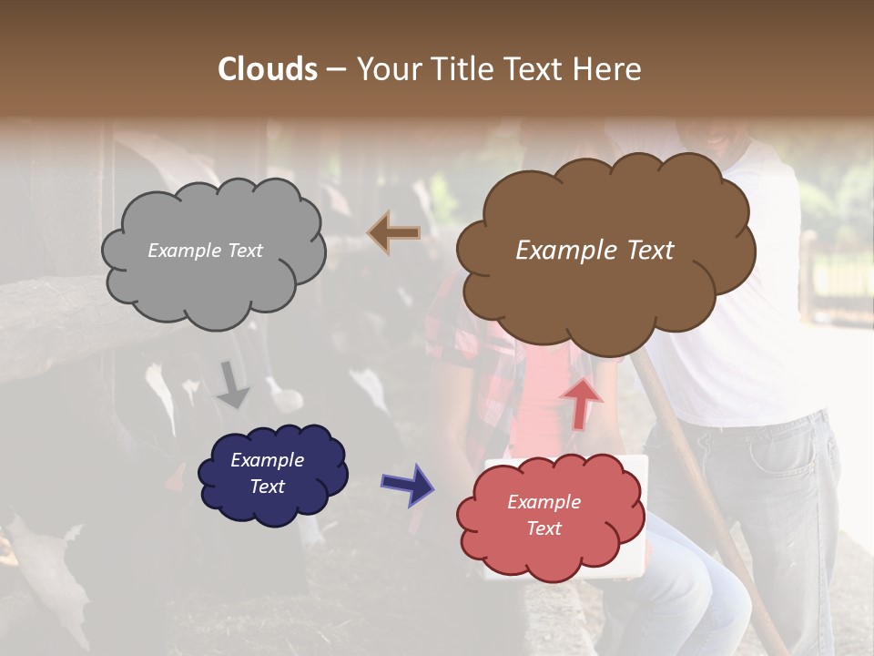 Couple Cattle Saw Dust PowerPoint Template