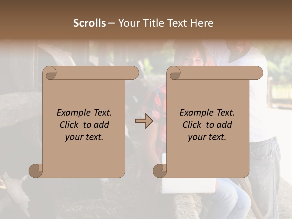 Couple Cattle Saw Dust PowerPoint Template
