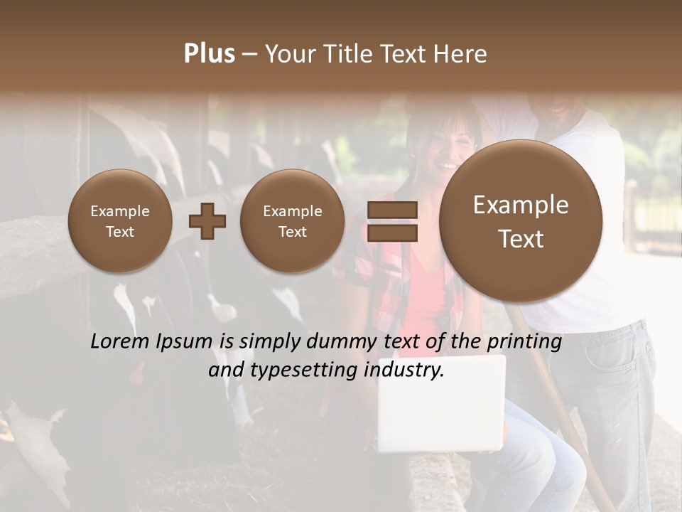 Couple Cattle Saw Dust PowerPoint Template