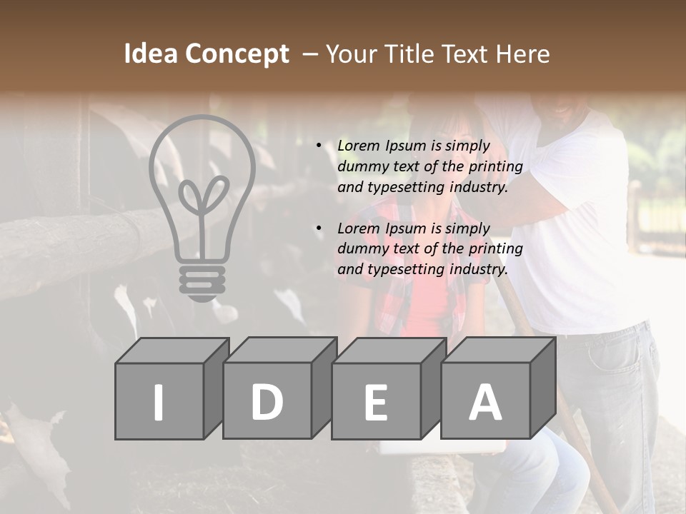 Couple Cattle Saw Dust PowerPoint Template