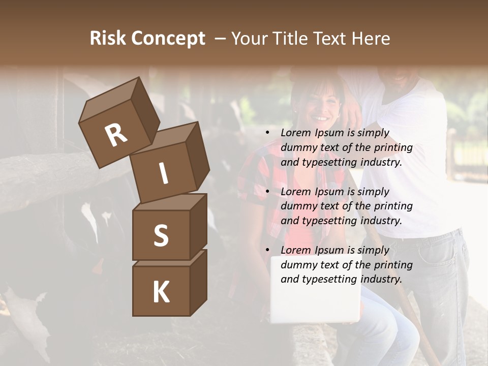 Couple Cattle Saw Dust PowerPoint Template