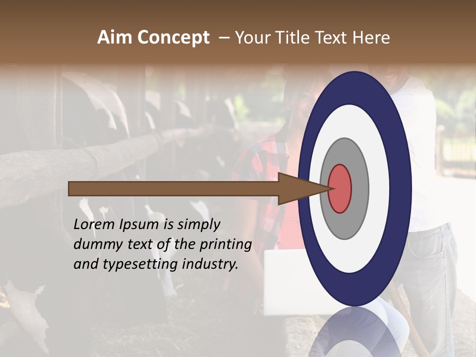 Couple Cattle Saw Dust PowerPoint Template
