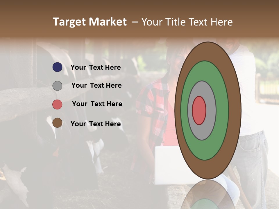 Couple Cattle Saw Dust PowerPoint Template