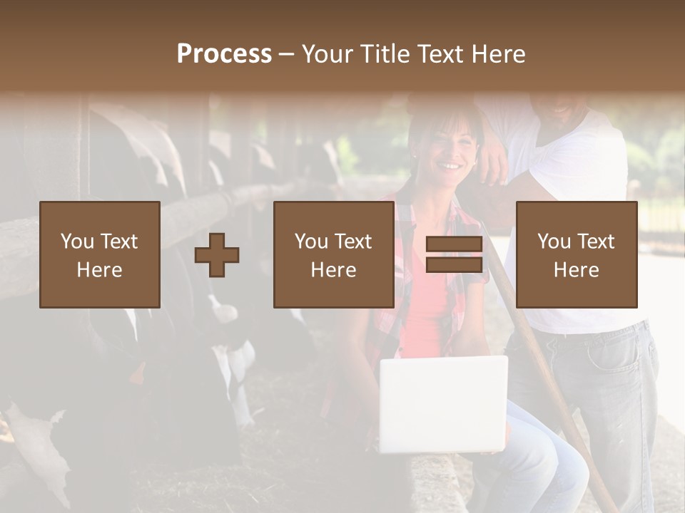 Couple Cattle Saw Dust PowerPoint Template