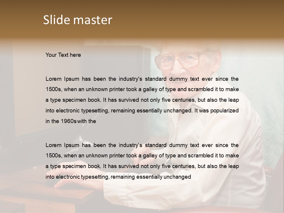 Man Retirement Research PowerPoint Template