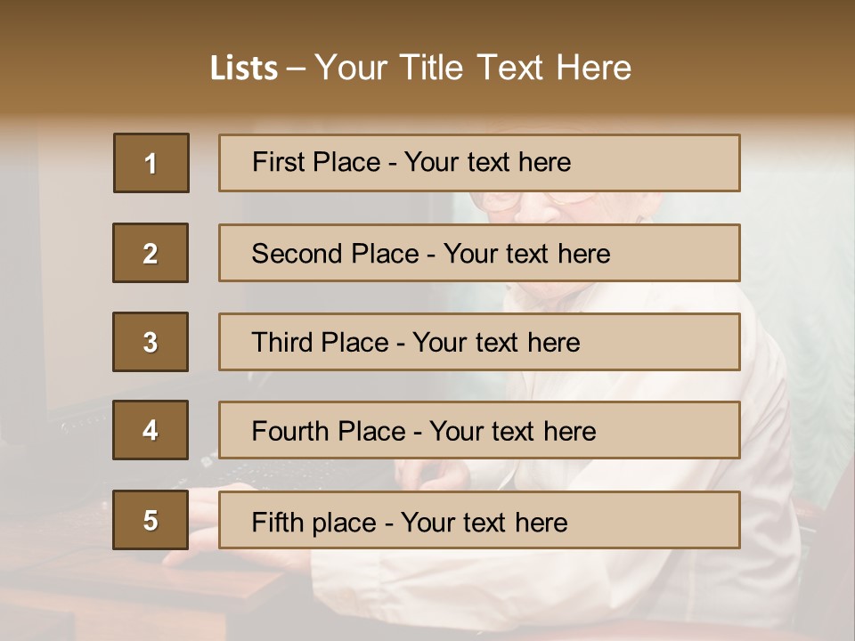 Man Retirement Research PowerPoint Template