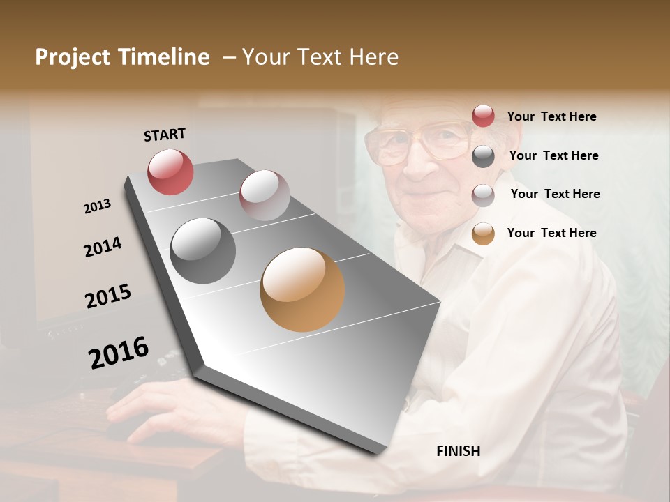 Man Retirement Research PowerPoint Template