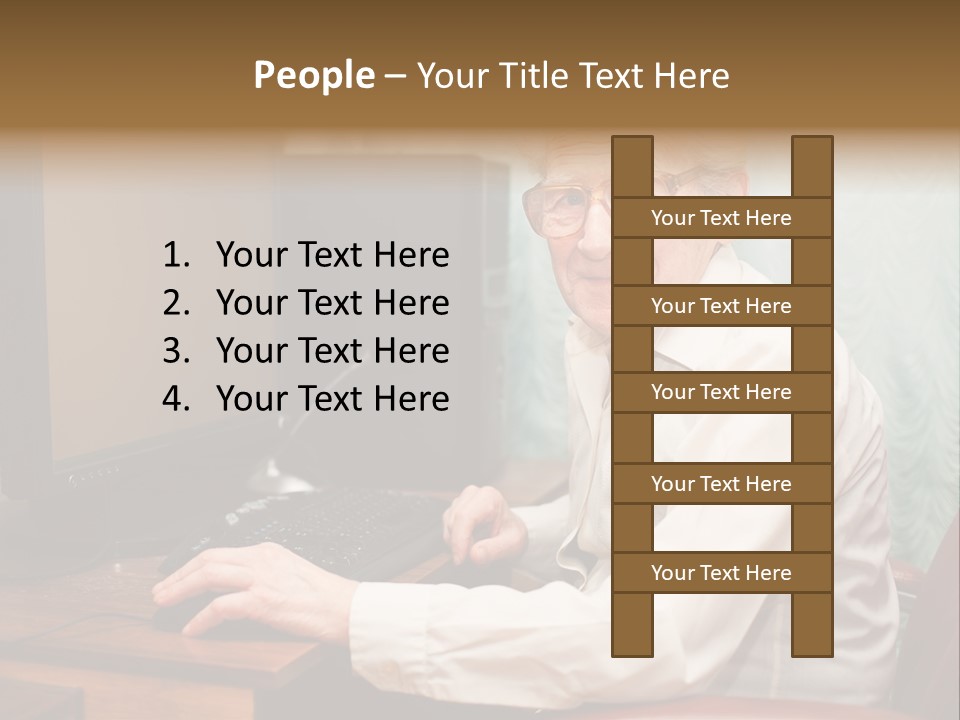 Man Retirement Research PowerPoint Template