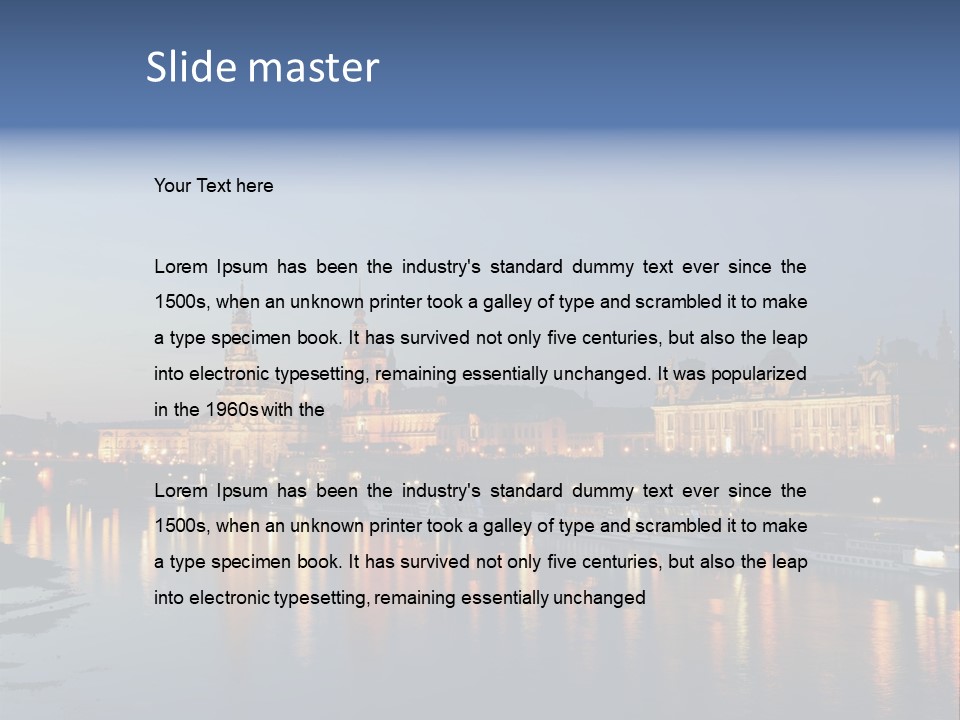 Blue Panoramic Landscape PowerPoint Template