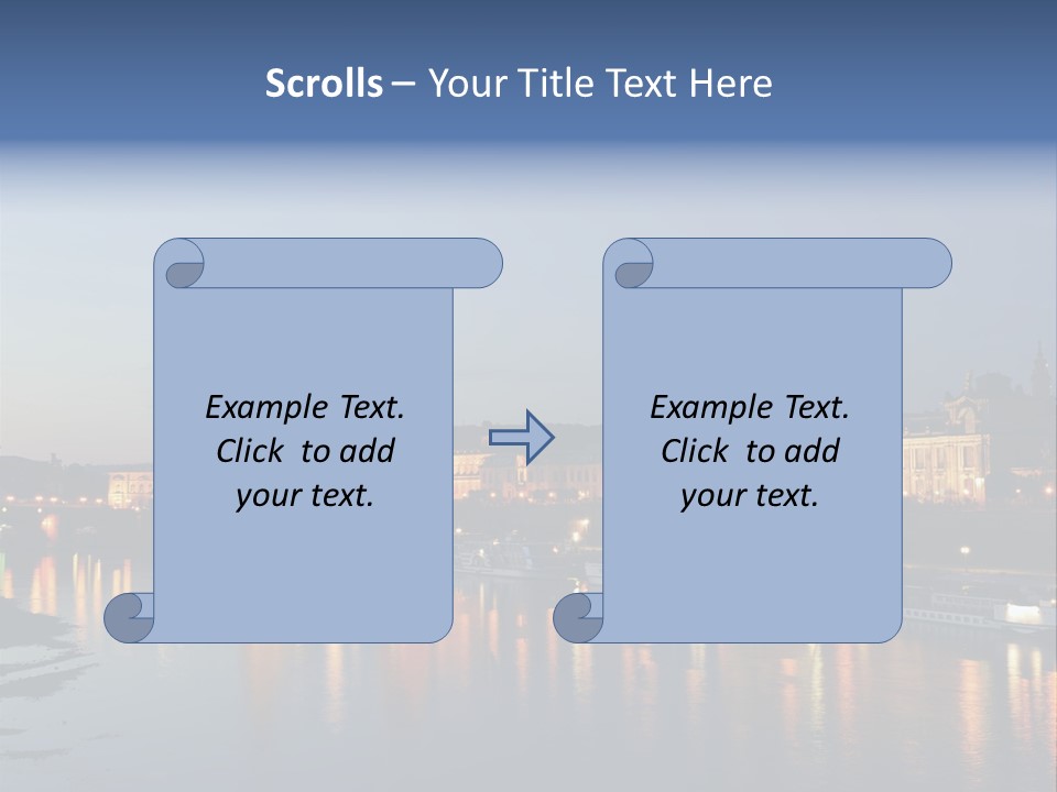Blue Panoramic Landscape PowerPoint Template