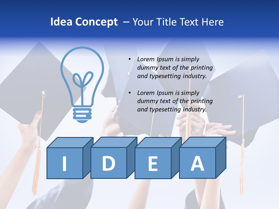 Content Bachelors Mortarboard PowerPoint Template