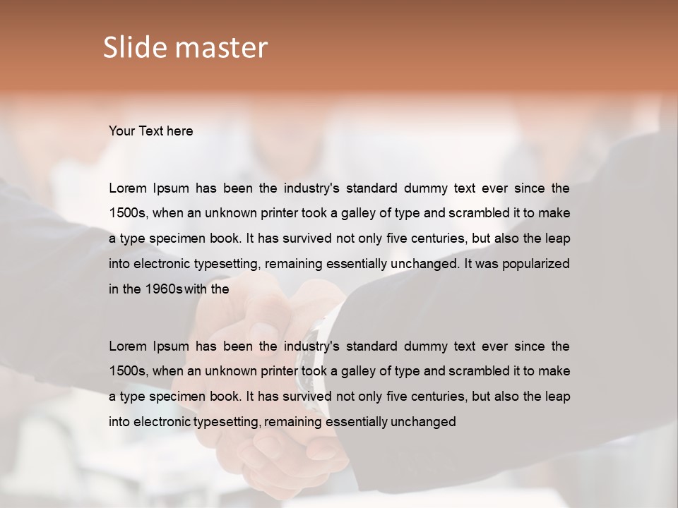 Suit Shaking Businessman PowerPoint Template