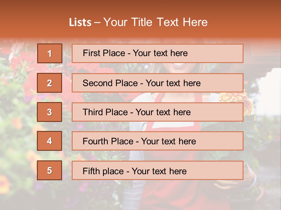 Occupation Bouquet Gardener PowerPoint Template