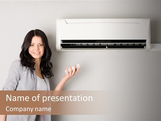 One Wallmount Caucasian PowerPoint Template