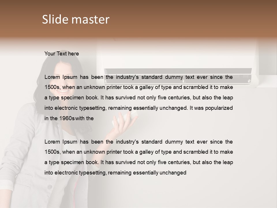 One Wallmount Caucasian PowerPoint Template