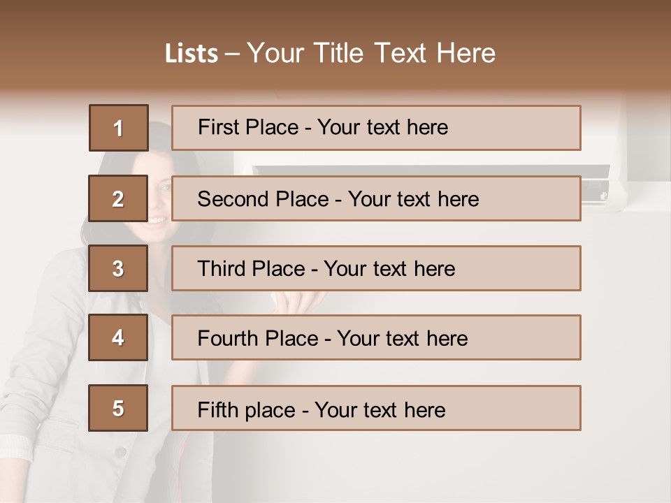 One Wallmount Caucasian PowerPoint Template