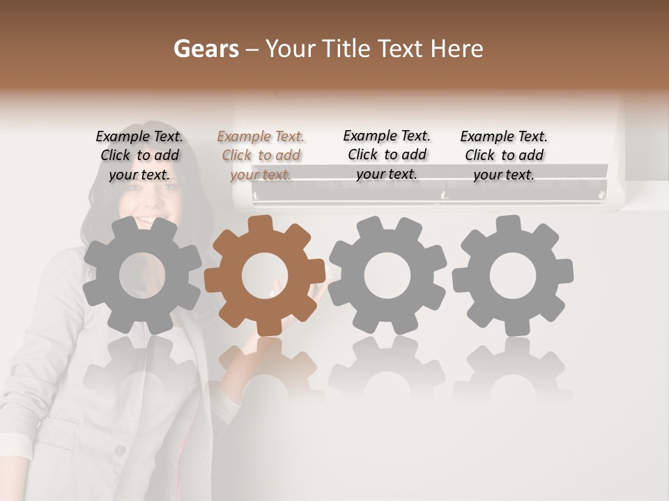 One Wallmount Caucasian PowerPoint Template