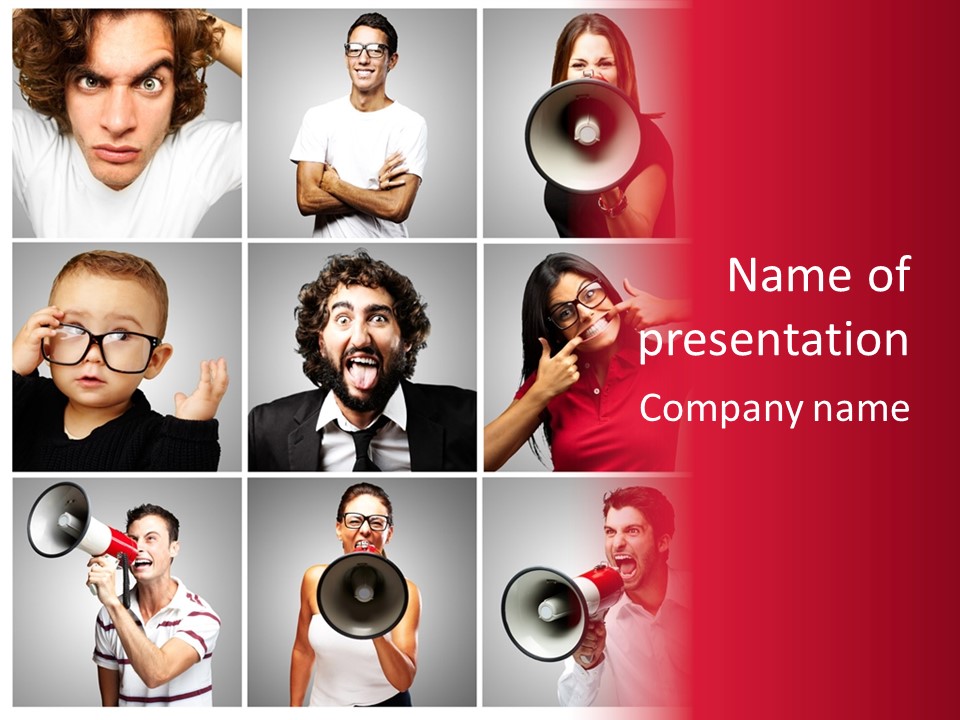 Mouth Female Grey PowerPoint Template