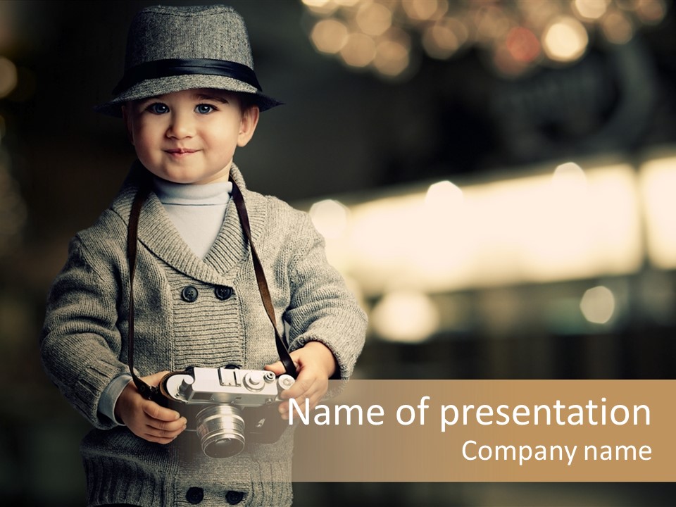 Childhood Grey Beautiful PowerPoint Template