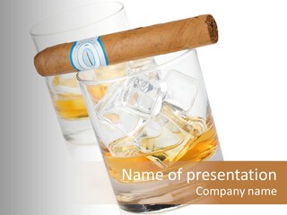 Golden Tobacco Hard PowerPoint Template