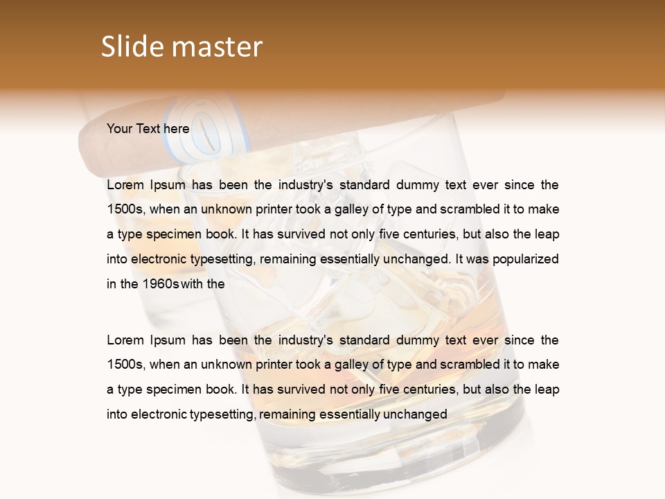 Golden Tobacco Hard PowerPoint Template