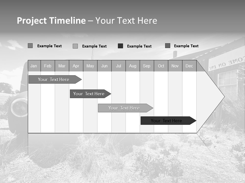 Route Automobile Red PowerPoint Template