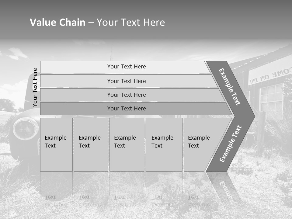 Route Automobile Red PowerPoint Template