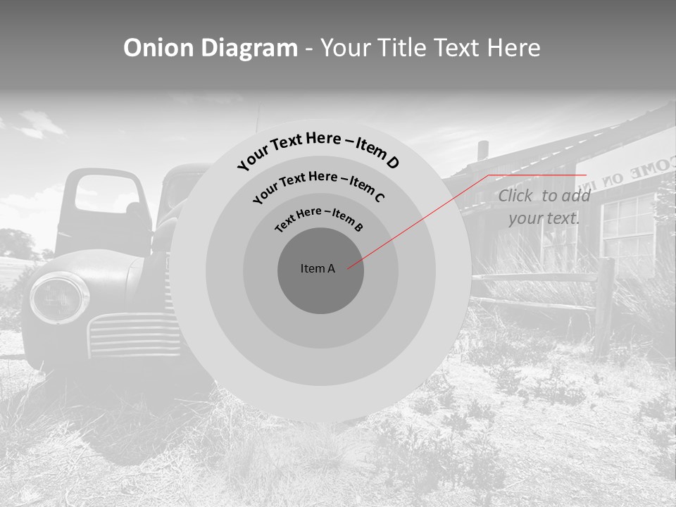 Route Automobile Red PowerPoint Template